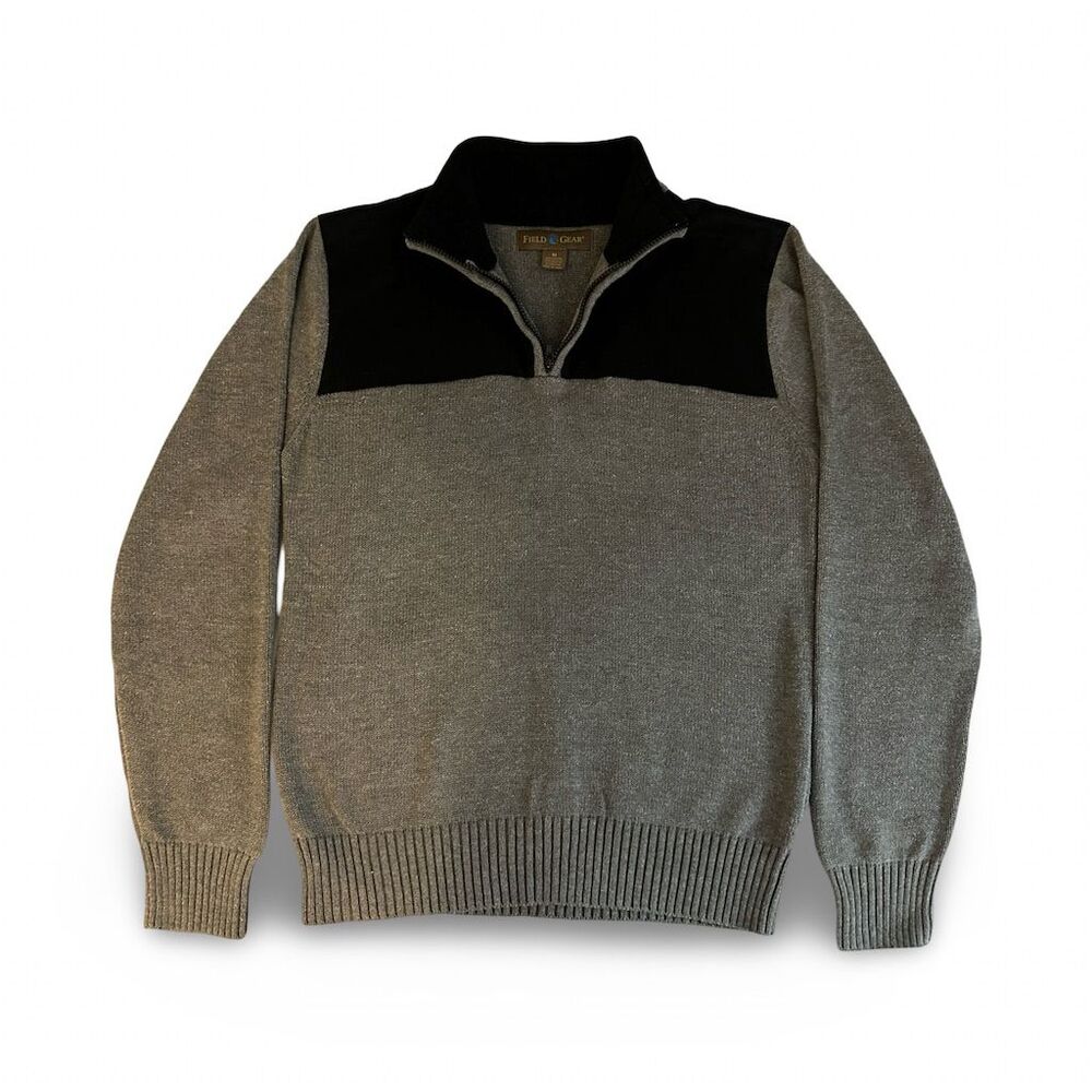 Field Gear Men's Gray Pullover Sweater M Vintage High Neck Casual